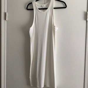 White Body Con Stretchy Fabric Dress